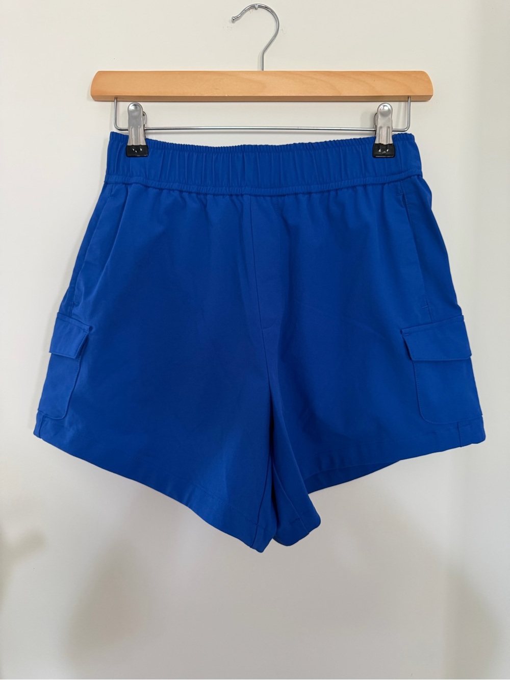Womens Athletic Cargo Shorts in Bright Blue - Picture 4 of 5